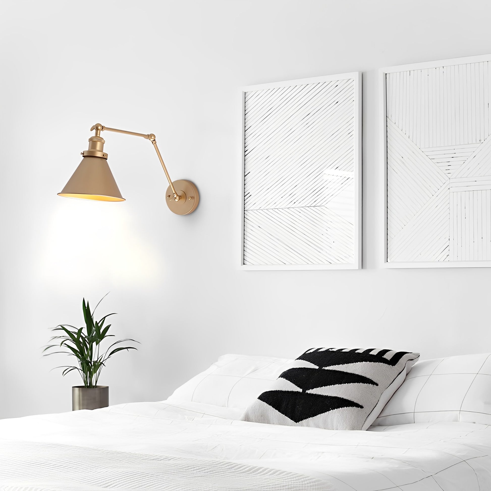 Midora | Adjustable Metal Wall Lamp with Brass Arm & Black Shade – Versatile Lighting for Modern Spaces 7