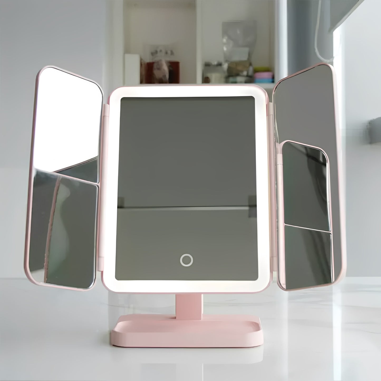 Miralux – LED Makeup Mirror with Adjustable Brightness & 360° Rotation for Flawless Application 1