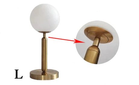 GlowSphere LED Glass Table Lamp - Elegant Brass Base with Soft Illumination 3