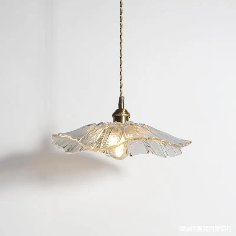FloraGlimmer Modern Flower-Shaped Pendant Light - Elegant Glass Design for Cozy Illumination 4