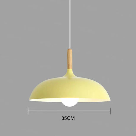 NordicOak Modern Oak Ceiling Lamp - Scandinavian Design with Adjustable Hanging Cord for Versatile Lighting 3