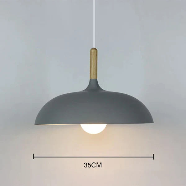 NordicOak Modern Oak Ceiling Lamp - Scandinavian Design with Adjustable Hanging Cord for Versatile Lighting 2