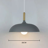 NordicOak Modern Oak Ceiling Lamp - Scandinavian Design with Adjustable Hanging Cord for Versatile Lighting 2
