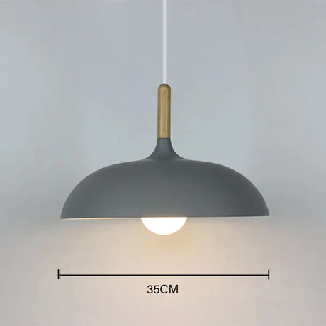 NordicOak Modern Oak Ceiling Lamp - Scandinavian Design with Adjustable Hanging Cord for Versatile Lighting 2