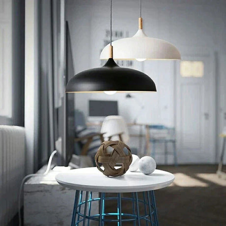 NordicOak Modern Oak Ceiling Lamp - Scandinavian Design with Adjustable Hanging Cord for Versatile Lighting 7