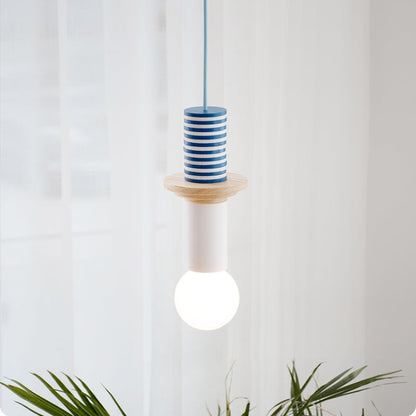Vibrant Block Pendant Lamp - Colorful Wooden Design with Adjustable Cord for Modern Interiors 12