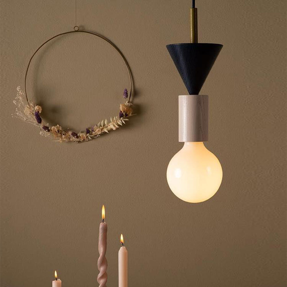 Vibrant Block Pendant Lamp - Colorful Wooden Design with Adjustable Cord for Modern Interiors 3