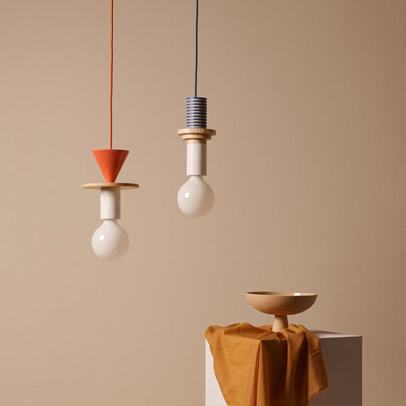 Vibrant Block Pendant Lamp - Colorful Wooden Design with Adjustable Cord for Modern Interiors 14