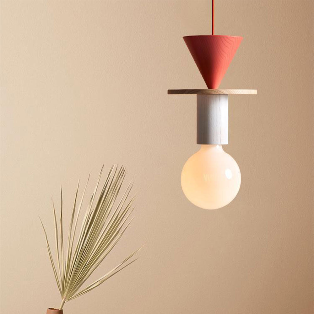 Vibrant Block Pendant Lamp - Colorful Wooden Design with Adjustable Cord for Modern Interiors 21