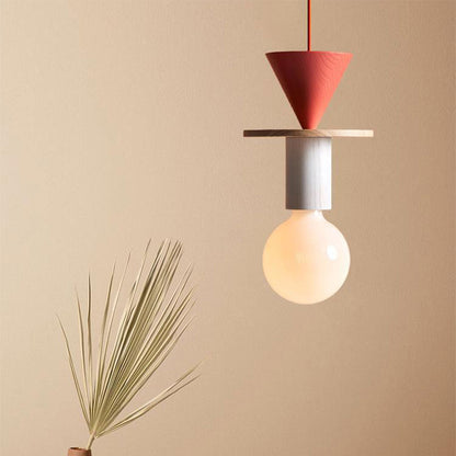 Vibrant Block Pendant Lamp - Colorful Wooden Design with Adjustable Cord for Modern Interiors 21