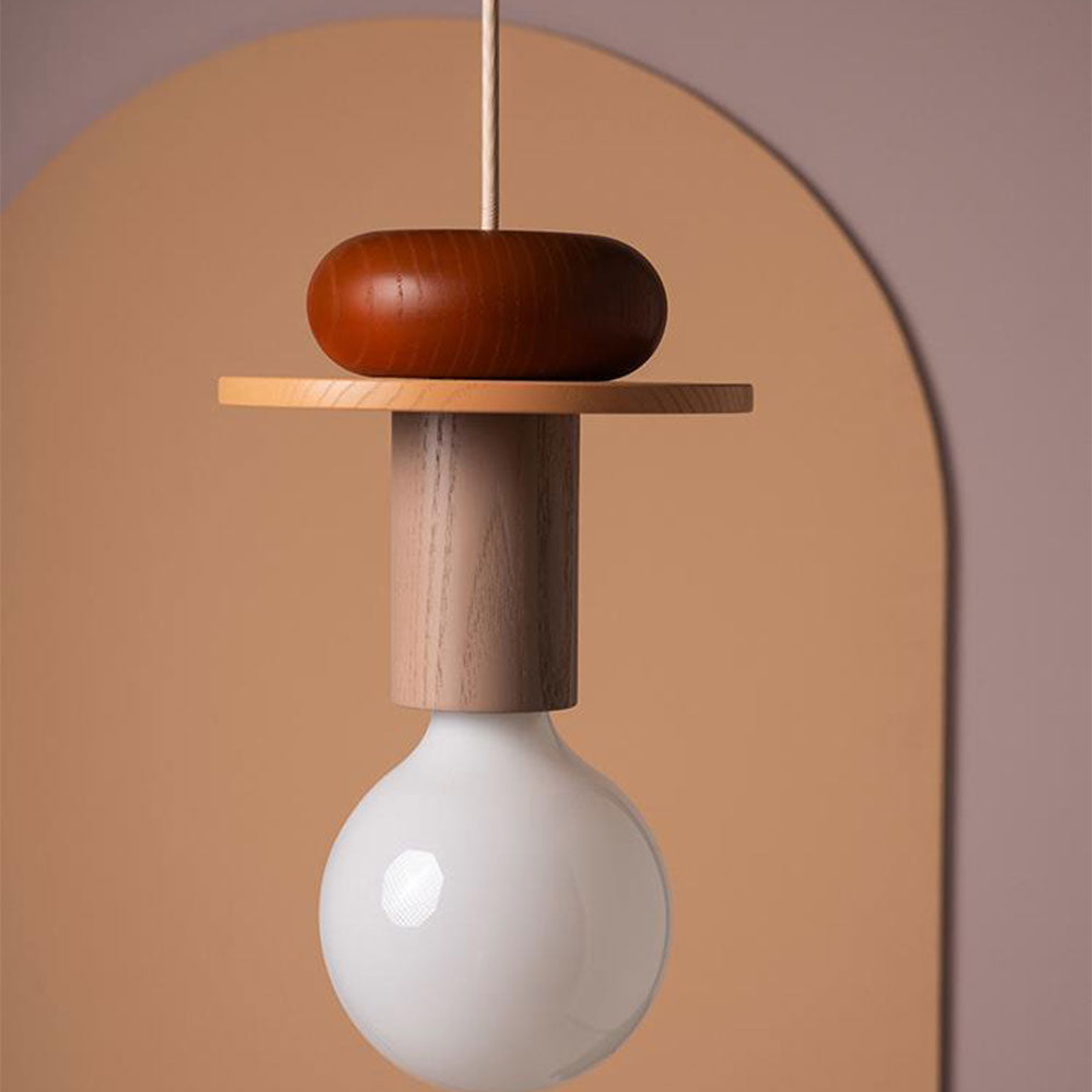 Vibrant Block Pendant Lamp - Colorful Wooden Design with Adjustable Cord for Modern Interiors 6