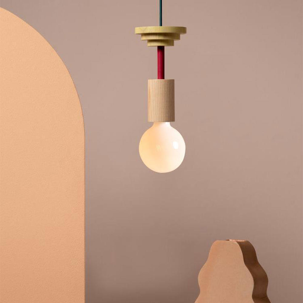 Vibrant Block Pendant Lamp - Colorful Wooden Design with Adjustable Cord for Modern Interiors 19