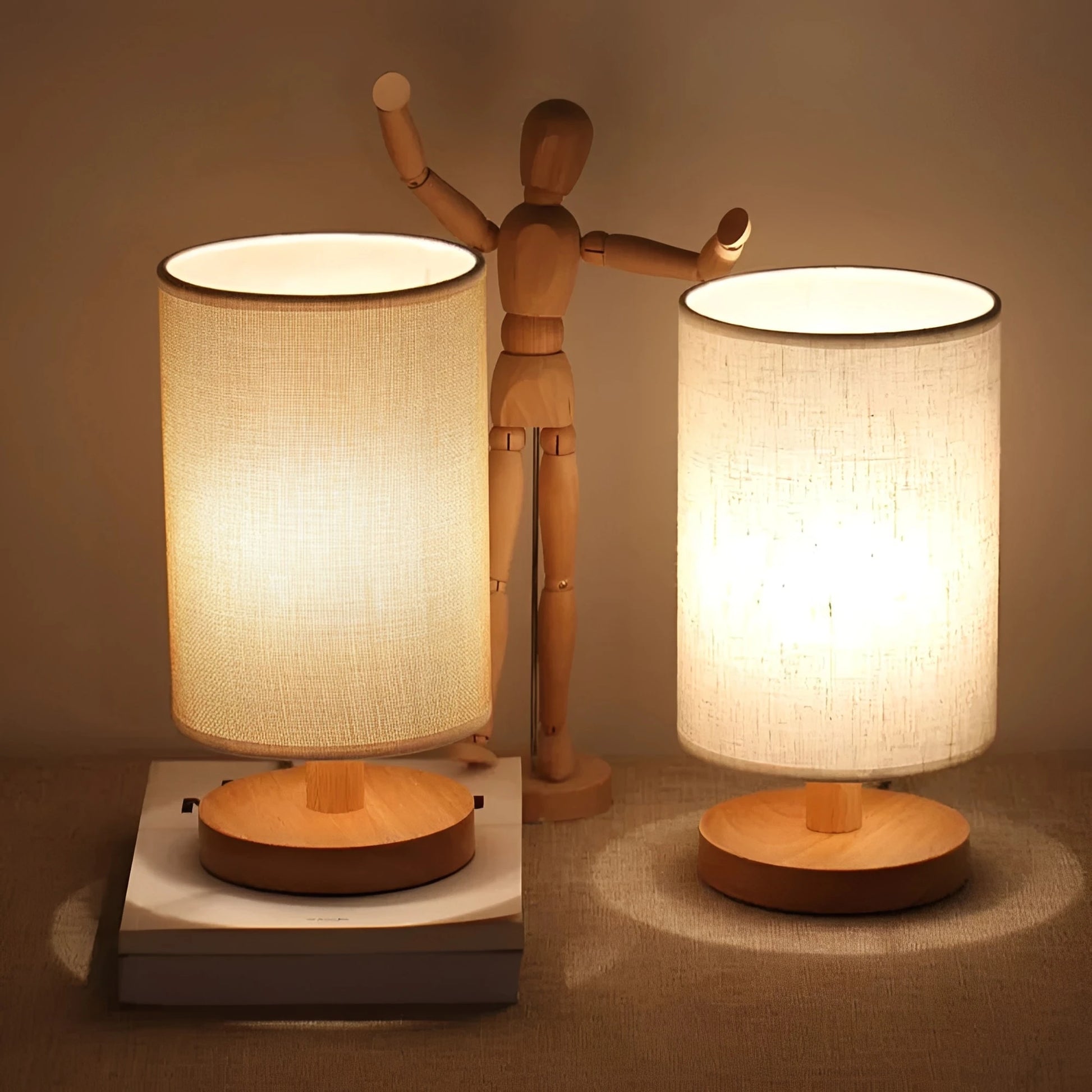 Organic Glow Lamp – Wooden Bedside Lamp with Dimmable Lighting – Remote Control for Cozy Ambiance 3