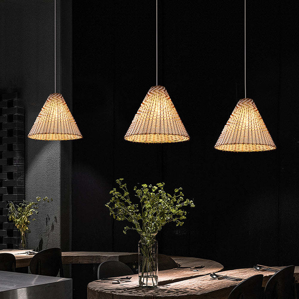 Boho Woven Rattan Pendant Lamp - Unique Natural Lighting for Home Decor 5