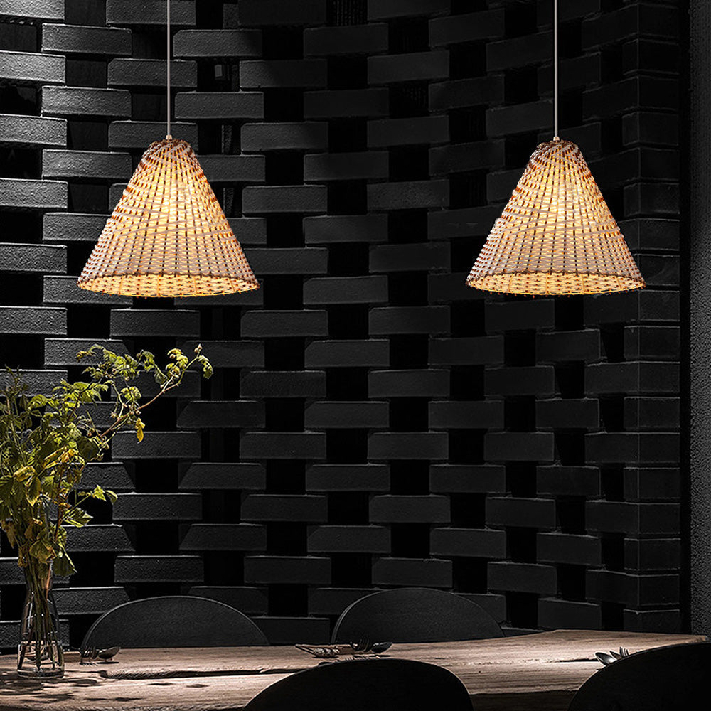 Boho Woven Rattan Pendant Lamp - Unique Natural Lighting for Home Decor 4