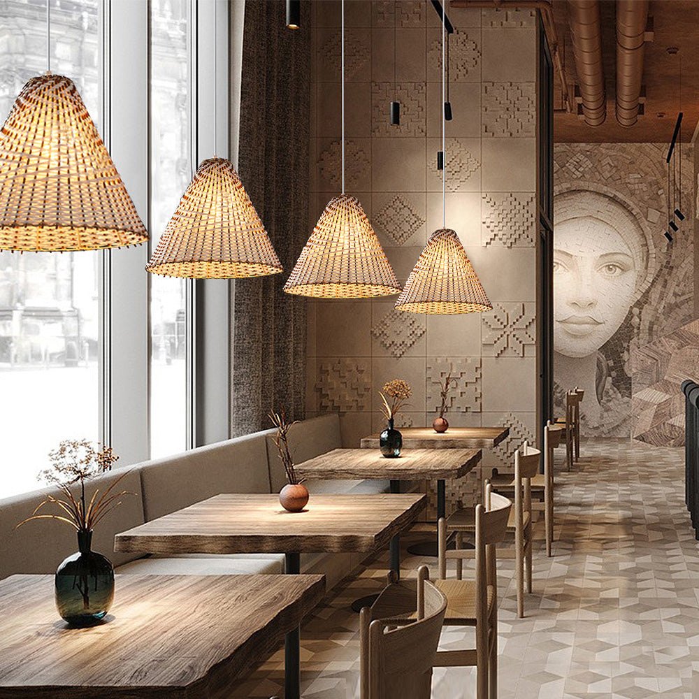 Boho Woven Rattan Pendant Lamp - Unique Natural Lighting for Home Decor 7