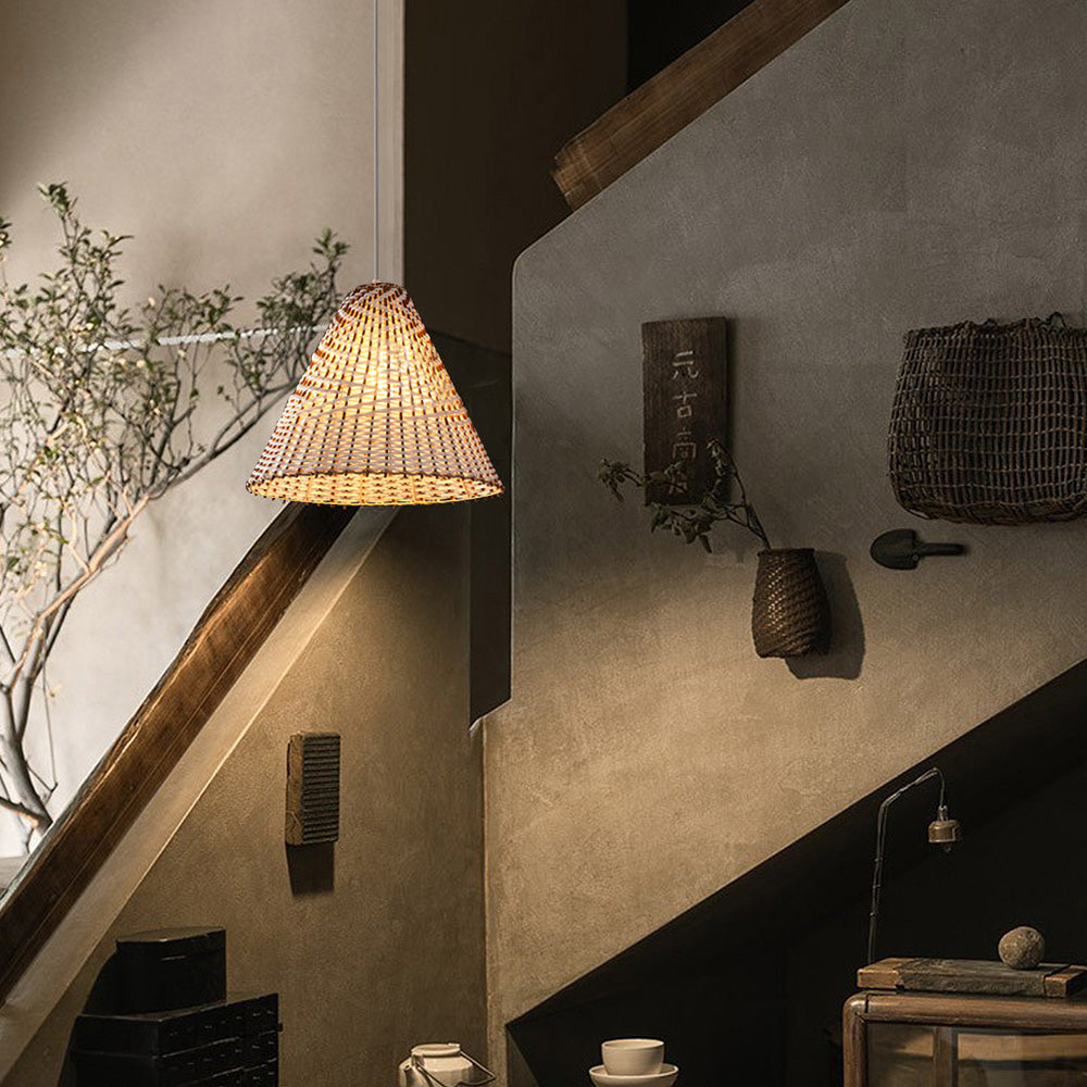 Boho Woven Rattan Pendant Lamp - Unique Natural Lighting for Home Decor 2