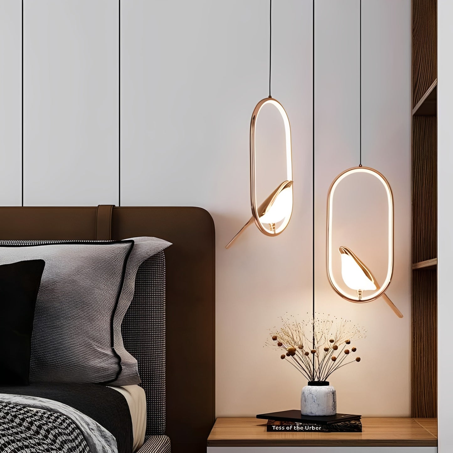 Elegant Black Pendant Light with Energy-Efficient LED – Whimsical Bird Design for Unique Home Decor 4