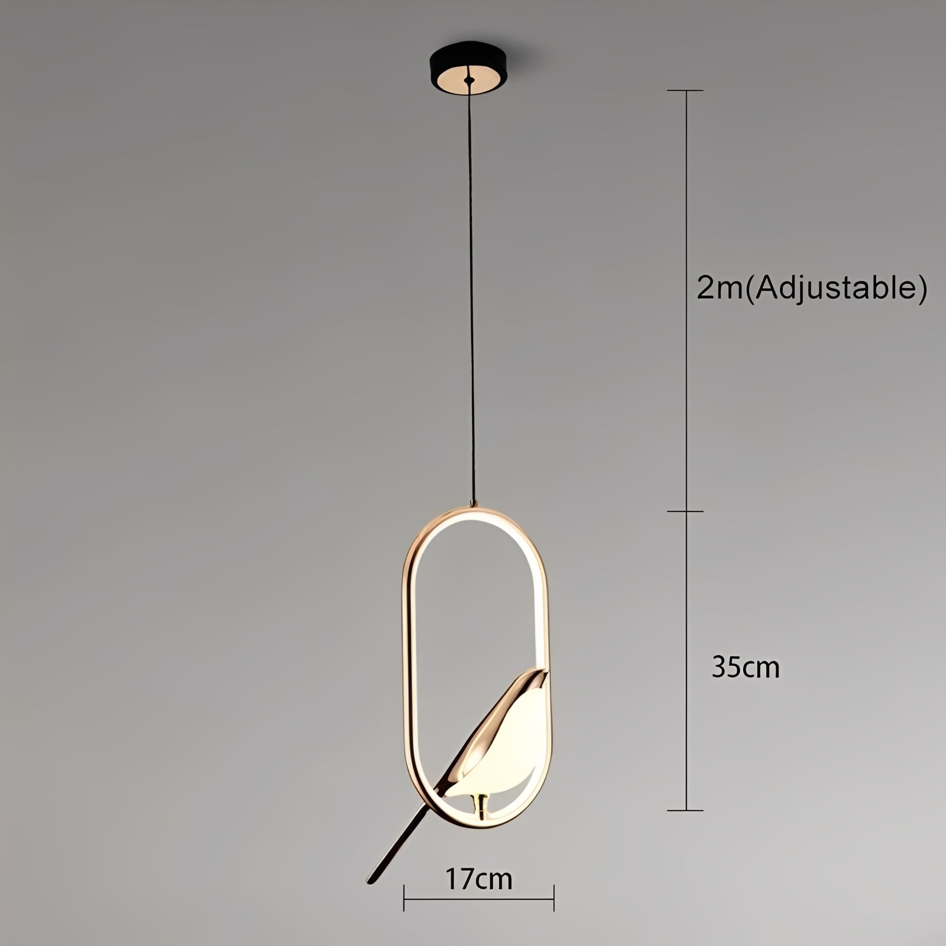 Elegant Black Pendant Light with Energy-Efficient LED – Whimsical Bird Design for Unique Home Decor 10