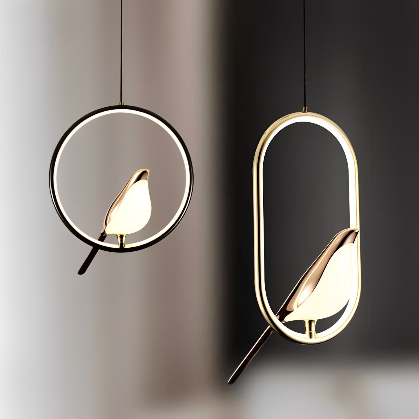Elegant Black Pendant Light with Energy-Efficient LED – Whimsical Bird Design for Unique Home Decor 5