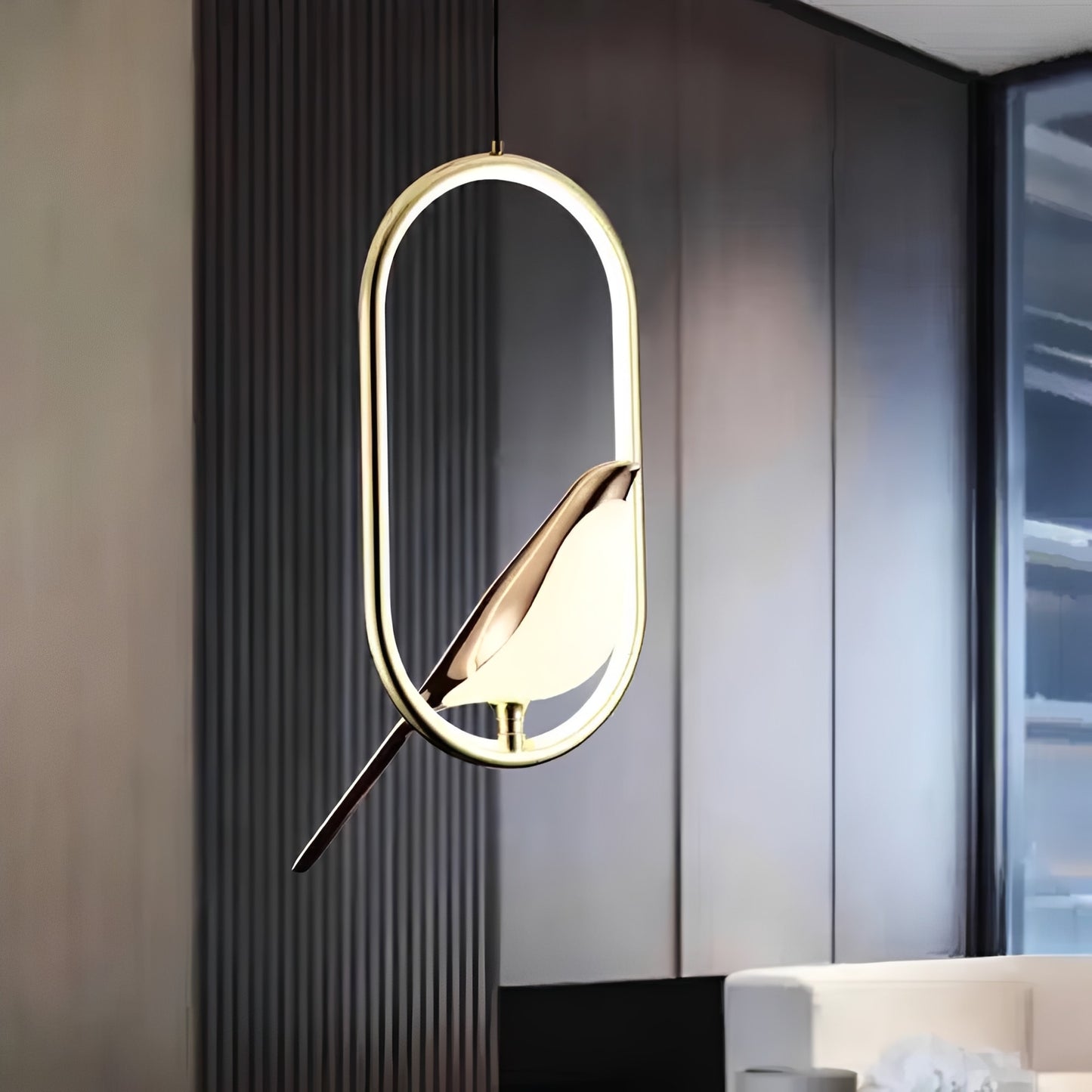 Elegant Black Pendant Light with Energy-Efficient LED – Whimsical Bird Design for Unique Home Decor 2
