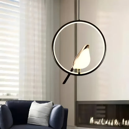 Elegant Black Pendant Light with Energy-Efficient LED – Whimsical Bird Design for Unique Home Decor 1