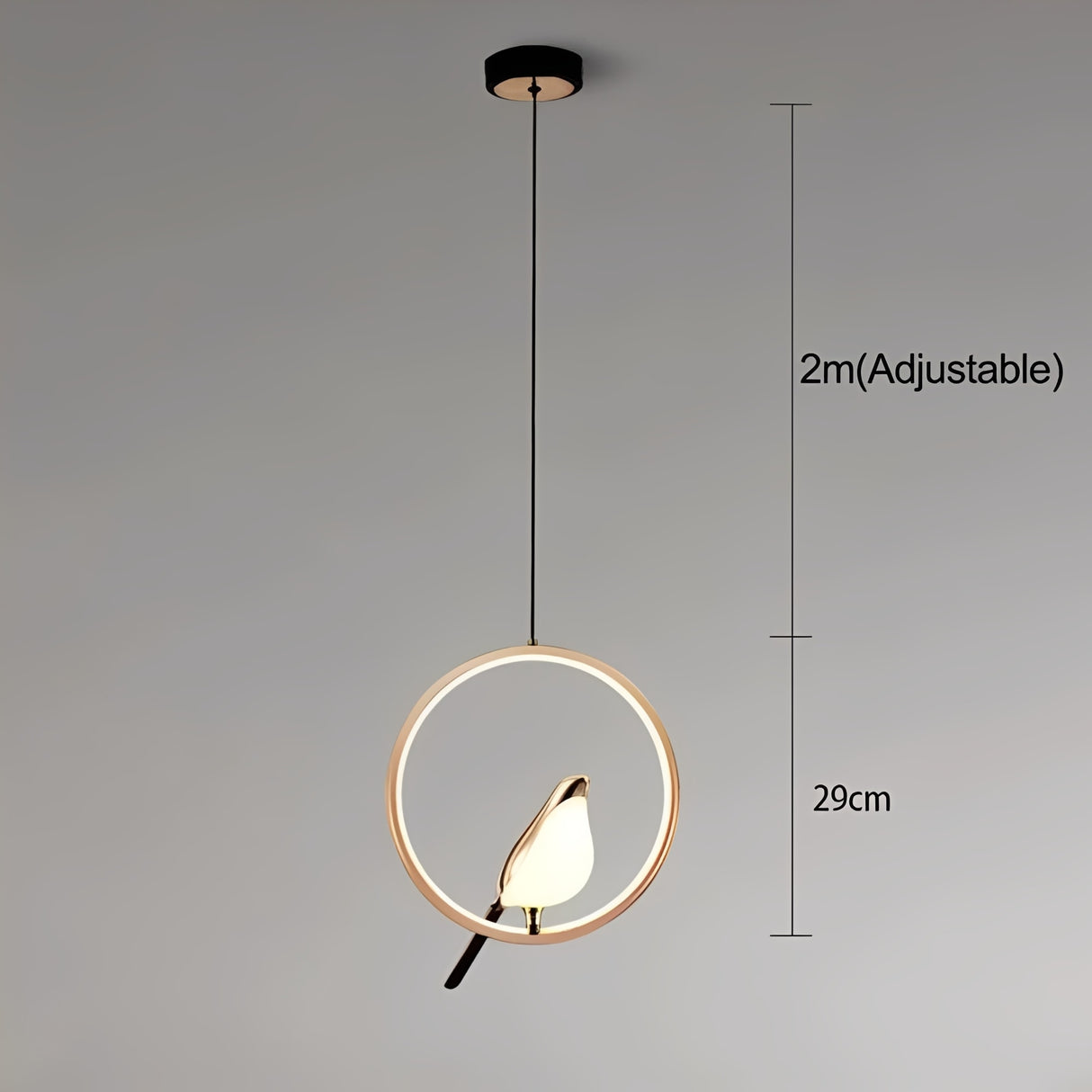 Elegant Black Pendant Light with Energy-Efficient LED – Whimsical Bird Design for Unique Home Decor 3
