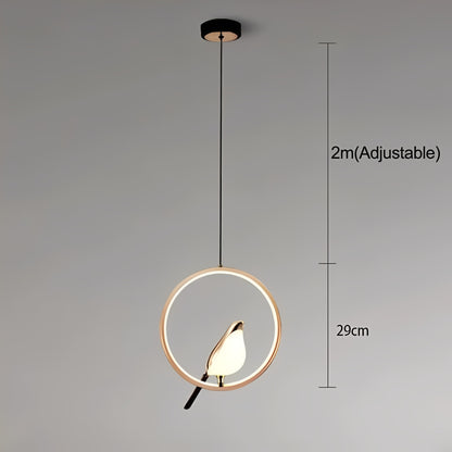 Elegant Black Pendant Light with Energy-Efficient LED – Whimsical Bird Design for Unique Home Decor 3