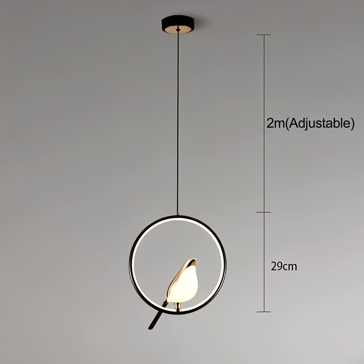 Elegant Black Pendant Light with Energy-Efficient LED – Whimsical Bird Design for Unique Home Decor 8