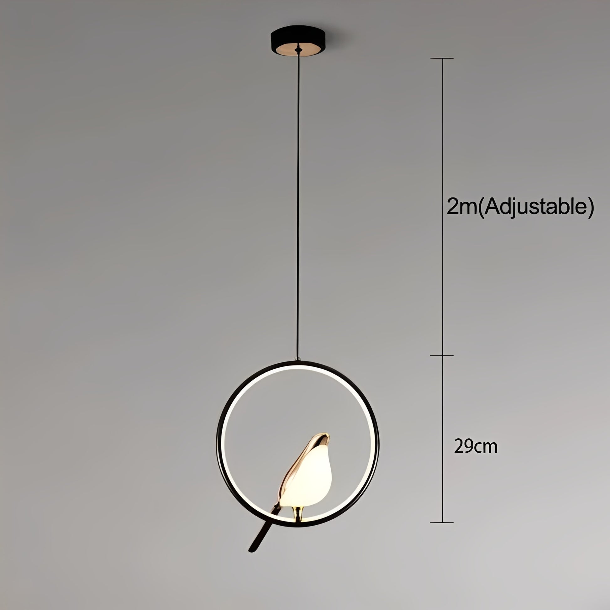Elegant Black Pendant Light with Energy-Efficient LED – Whimsical Bird Design for Unique Home Decor 8