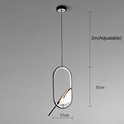 Elegant Black Pendant Light with Energy-Efficient LED – Whimsical Bird Design for Unique Home Decor 9