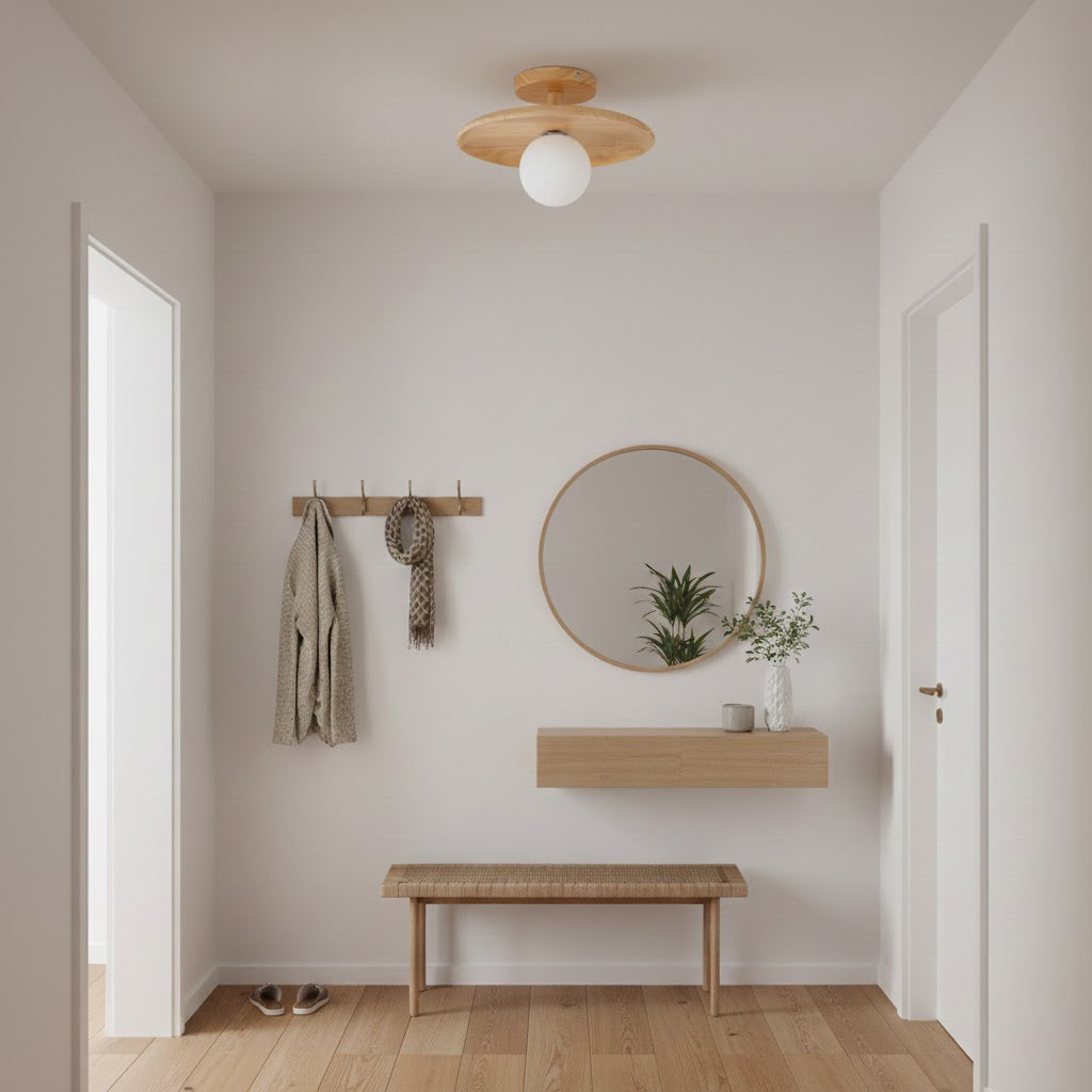 Solenne Minimal Wood Ceiling Lamp