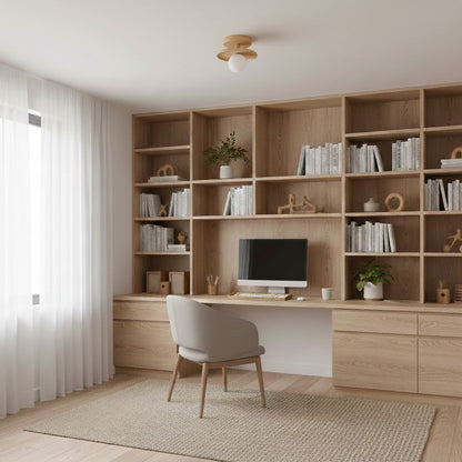 Solenne Minimal Wood Ceiling Lamp