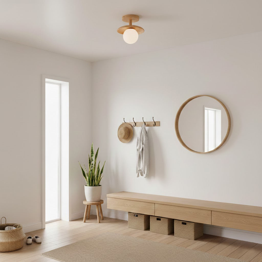 Solenne Minimal Wood Ceiling Lamp