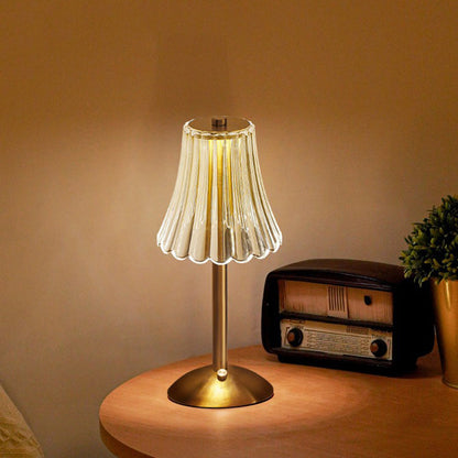 AuraLux Golden Crystal Table Lamp - Dimmable LED Touch Control for Elegant Lighting 4