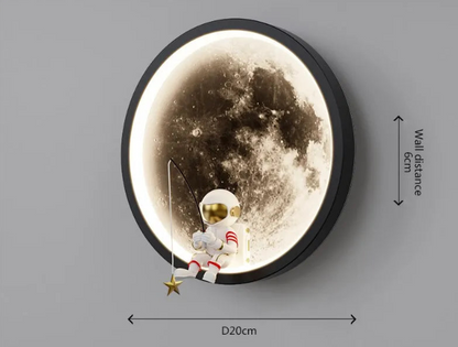 LunaGlow Astronaut LED Wall Lamp - Moon-Shaped Design with Soft Lighting for Calming Ambiance 5