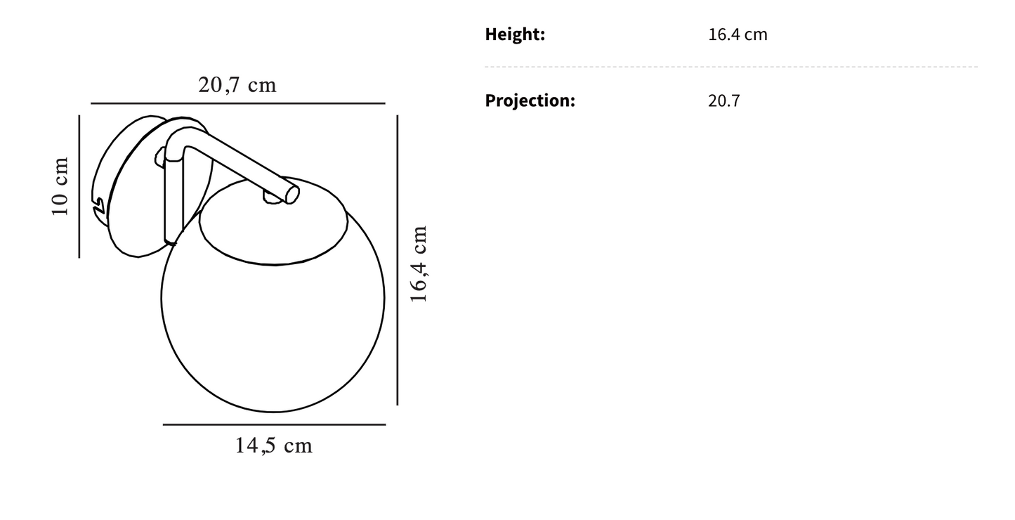 Cyrus Elegant Wall Lamp - Stylish Glass Dome Design for Modern Spaces 4