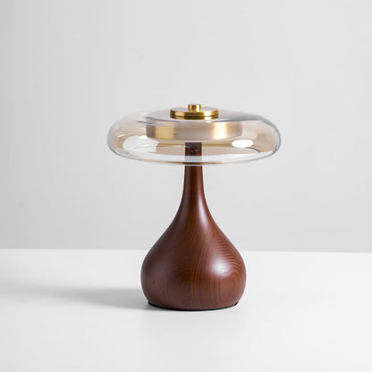 Velora Glass Wood Table Lamp