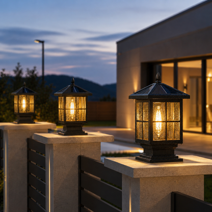 Classic Solar Post Light Lantern Outdoor