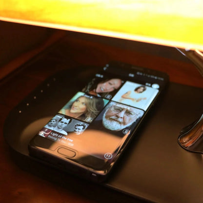 LED Table Lamp Wood Speaker Wireless Charger
