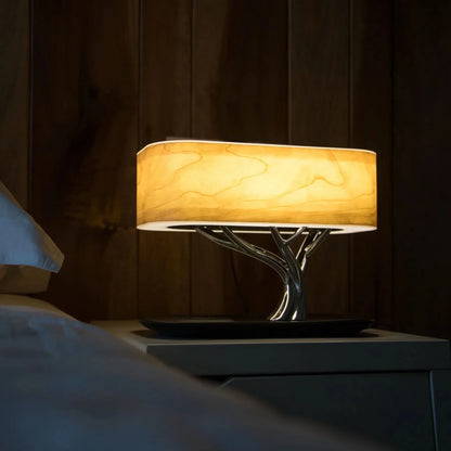 LED Table Lamp Wood Speaker Wireless Charger