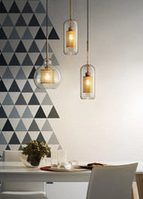 Adonia Glass Pendant Lamp - Retro Design with Honeycomb Brass Shade for Elegant Lighting 16