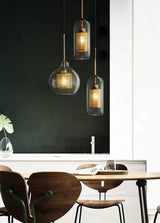 Adonia Glass Pendant Lamp - Retro Design with Honeycomb Brass Shade for Elegant Lighting 13