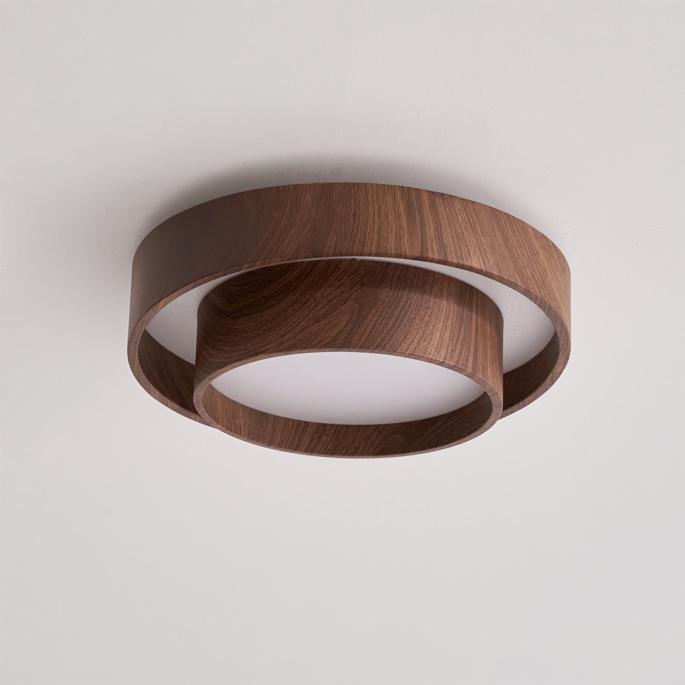 Orielle Wood Ring Flush Ceiling Light
