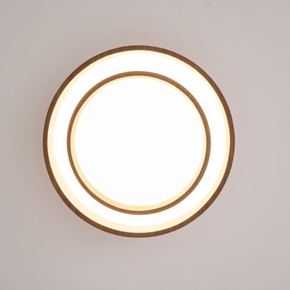 Orielle Wood Ring Flush Ceiling Light