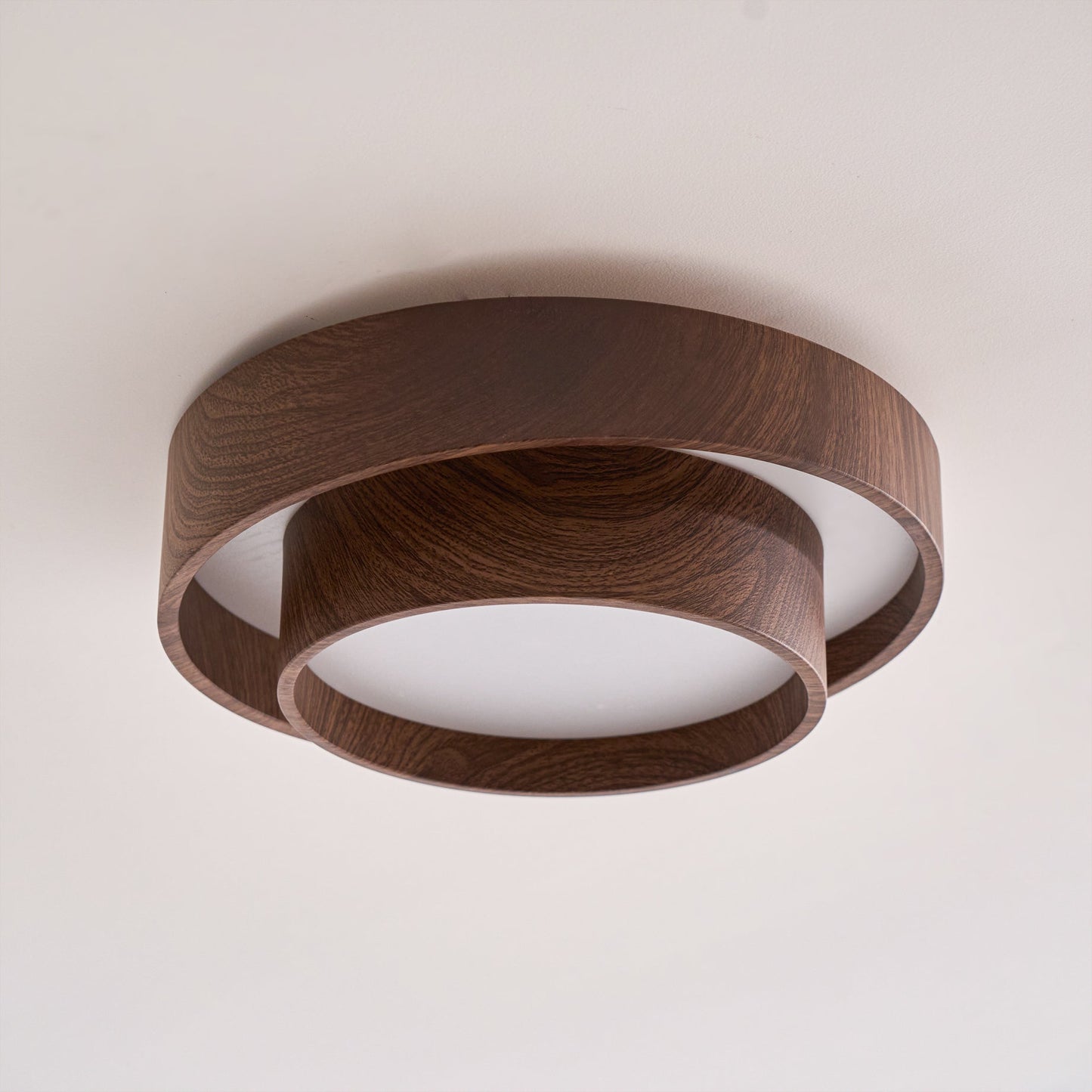 Orielle Wood Ring Flush Ceiling Light