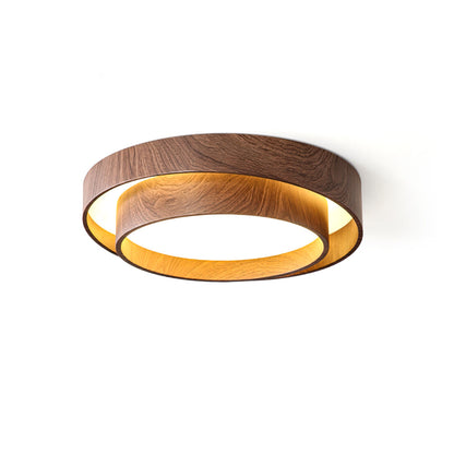 Orielle Wood Ring Flush Ceiling Light