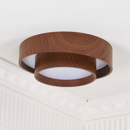 Orielle Wood Ring Flush Ceiling Light