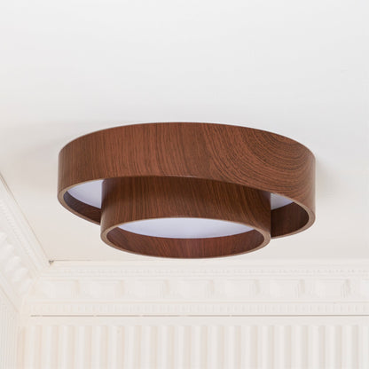 Orielle Wood Ring Flush Ceiling Light