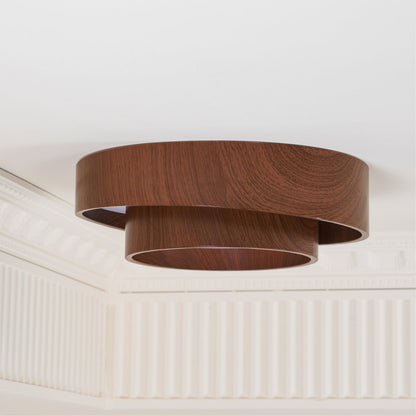 Orielle Wood Ring Flush Ceiling Light